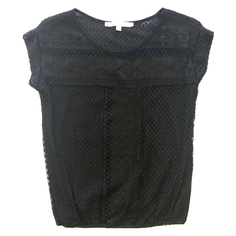 MAX STUDIO Black Lace Top